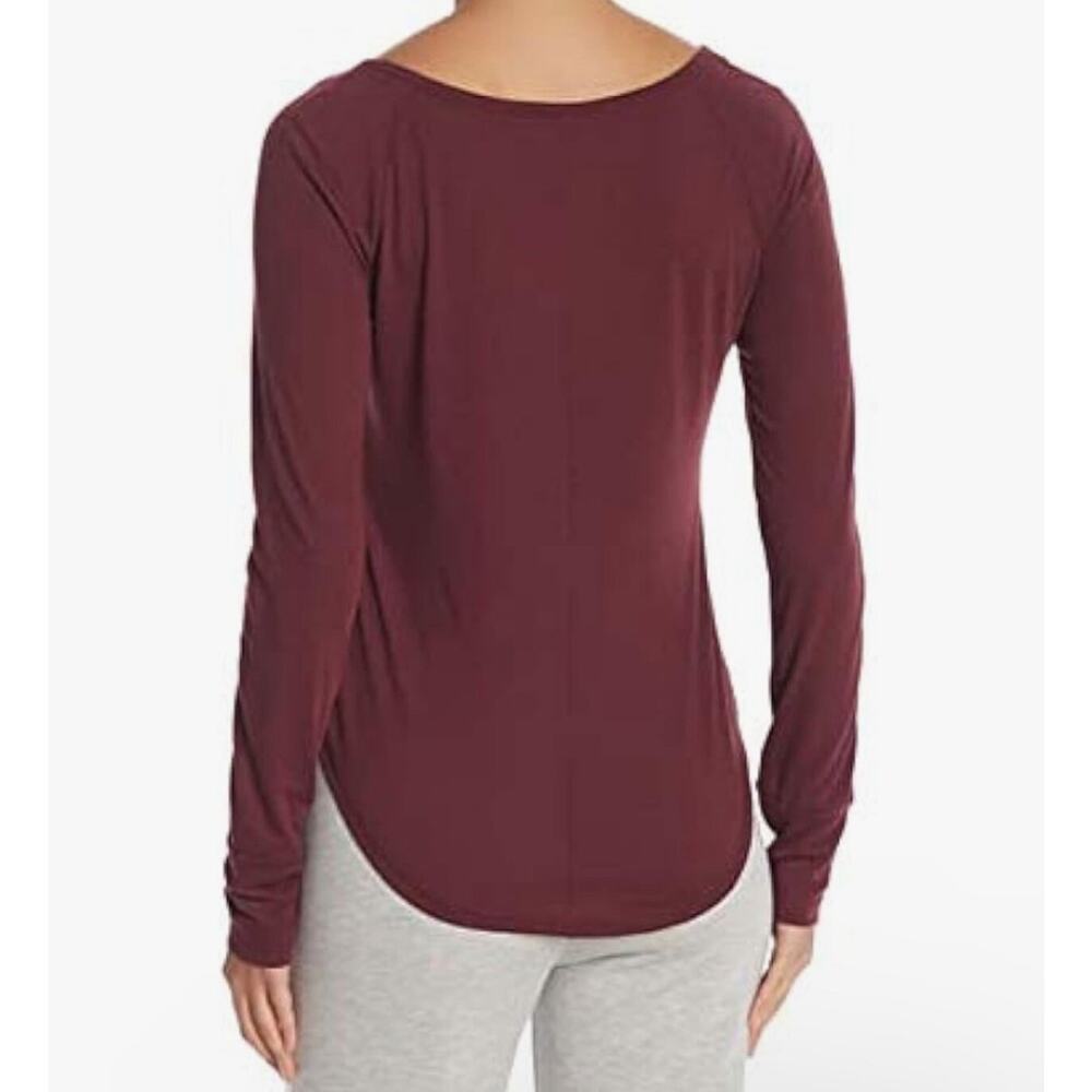 Psycho Bunny Raglan Pajama Long Sleeve Top Women Size‎ Med Winetasting Burgundy - Picture 2 of 3